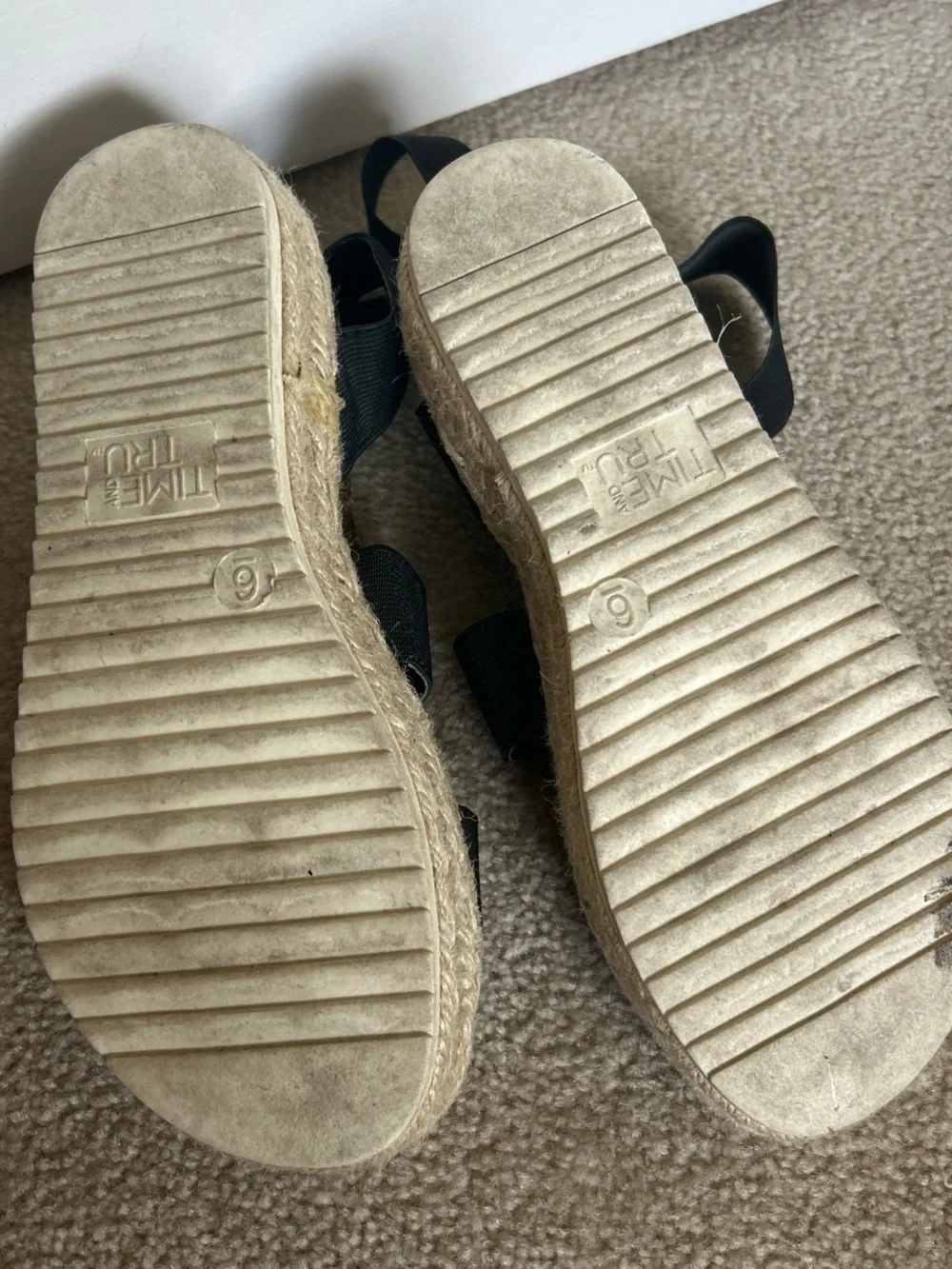 Women’s Black Espadrille Platform Sandals with Elastic Straps